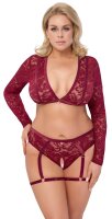 Cottelli CURVES Set mit Langarm-Top & Straps-Slip
