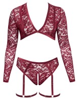 Cottelli CURVES Set mit Langarm-Top & Straps-Slip