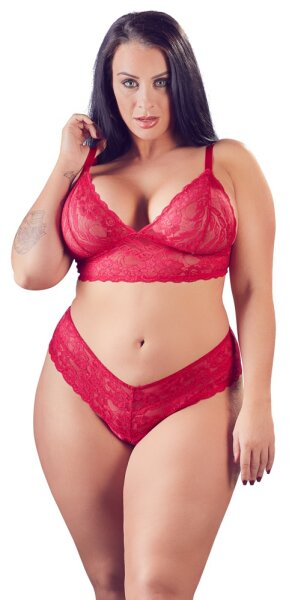 Cottelli CURVES Set aus filigraner roten Spitze