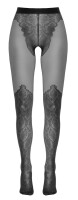 Cottelli LEGWEAR Strumpfhose ouvert mit feiner Spitzenoptik