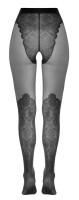 Cottelli LEGWEAR Strumpfhose ouvert mit feiner Spitzenoptik