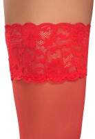 Cottelli LEGWEAR Halterlose Strümpfe mit breitem Spitzen-Abschluss