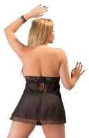 Cottelli CURVES Babydoll schwarz mit Bindeschleifen