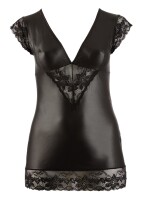 Cottelli CURVES Kleid aus schwarzem Wetlook