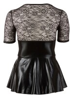 Cottelli CURVES Kleid mit roter Schnürung am tiefem Dekolleté