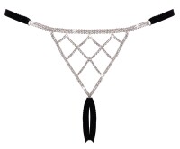 Cottelli LINGERIE String ouvert aus weichen schwarzen Stretchbändern S-L