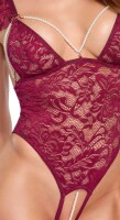 Cottelli LINGERIE Body ouvert aus weicher Stretch-Blütenspitze