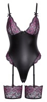 Cottelli LINGERIE Body mit abnehmbaren Strapsen und Strumpfbändern