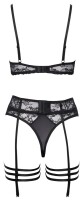 Cottelli LINGERIE Set mit Bügel-BH, Strapsgürtel, Riostring