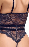 Cottelli LINGERIE Body mit Strapsen und Schenkel-Harnessen