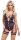 Cottelli LINGERIE Body mit Strapsen und Schenkel-Harnessen