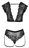 Cottelli LINGERIE Set aus weicher elastischer Blütenspitze