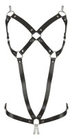 ZADO Harness aus Leder mit stählernen Ringen S-L