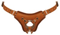 ZADO Strap-on-Jock aus Leder aus glattem Leder in typischer Naturoptik