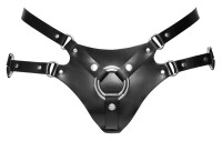 ZADO Strap-on-Jock aus Leder mit 2 Einsetz-Metallringen inklusive